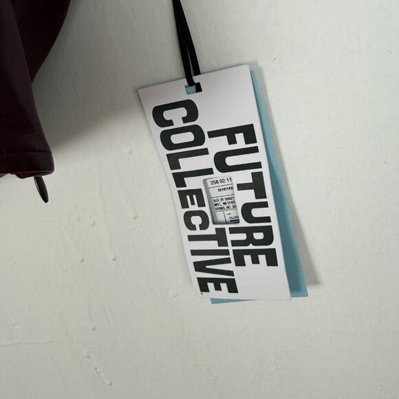 NWT Future Collective Strappy Faux Leather Tiny Top Crop Berry Plus Size 1X NEW - Picture 5 of 10